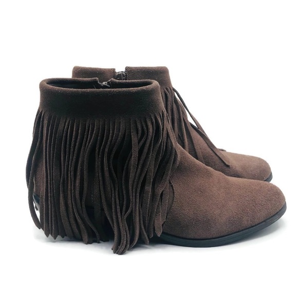 Steve Madden‎ RANCO fringe low heel leather round toe ankle booties taupe 6.5 - Picture 2 of 11